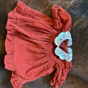 Good Lad Rust Corduroy Dress with Embroidered White Collar